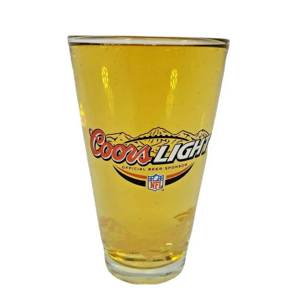 Coors Light NFL Official Beer Sponsor Pint Glass Vintage Rocky Mountains 16 oz